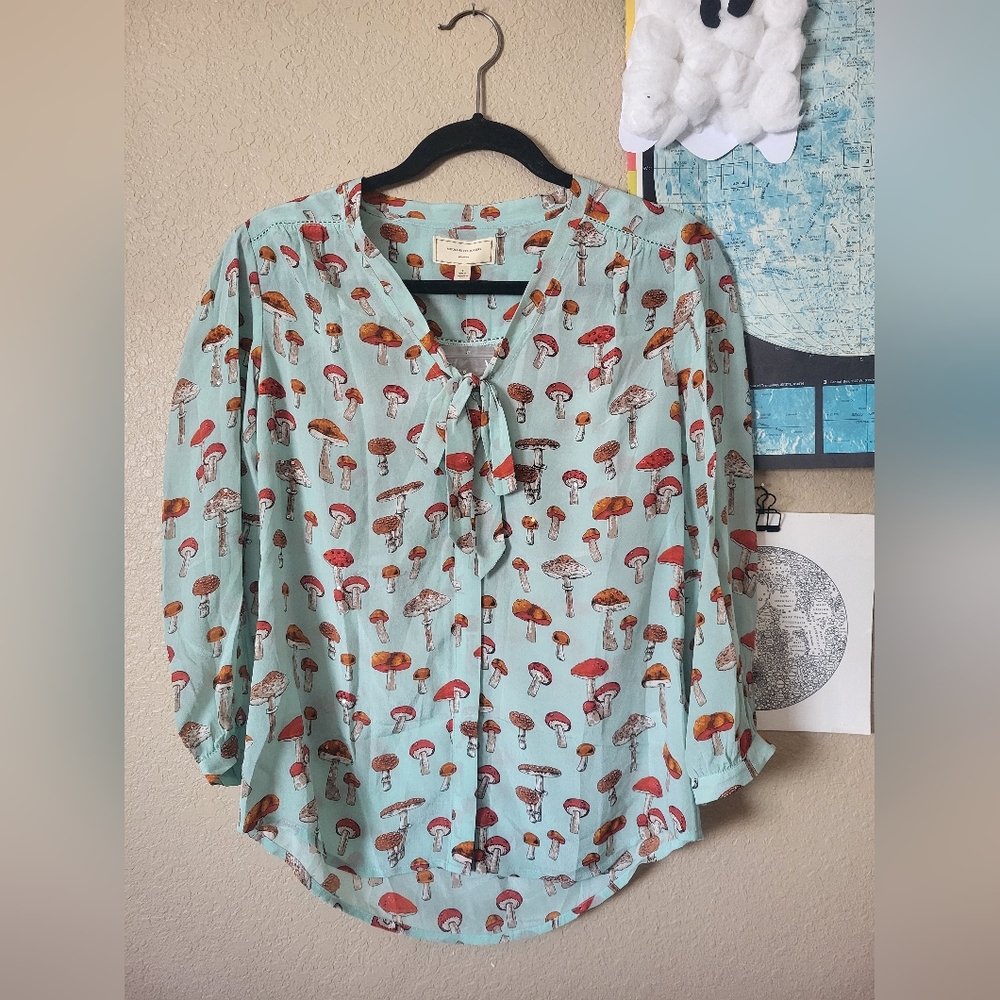 Moulinette Soeurs Mushroom Pussy Bow Blouse with embellishments (from Anthro)